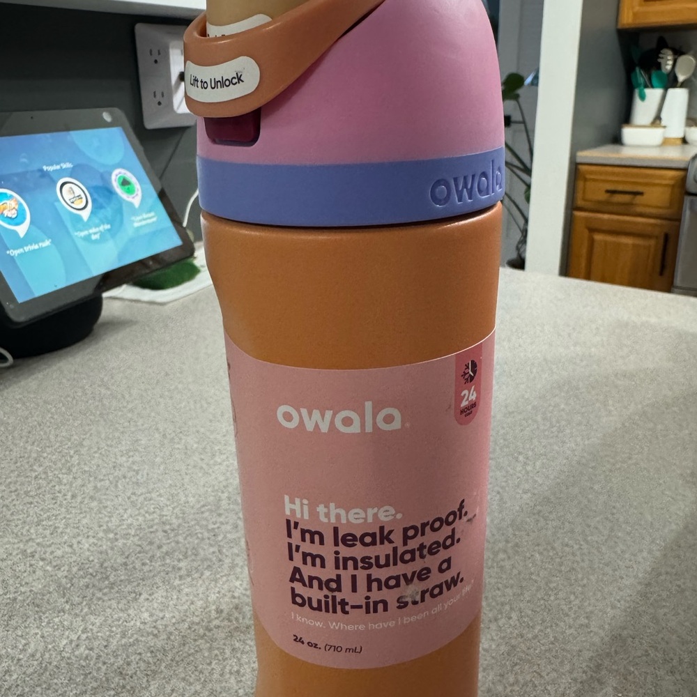 Pink and Orange Insulated Water Bottle